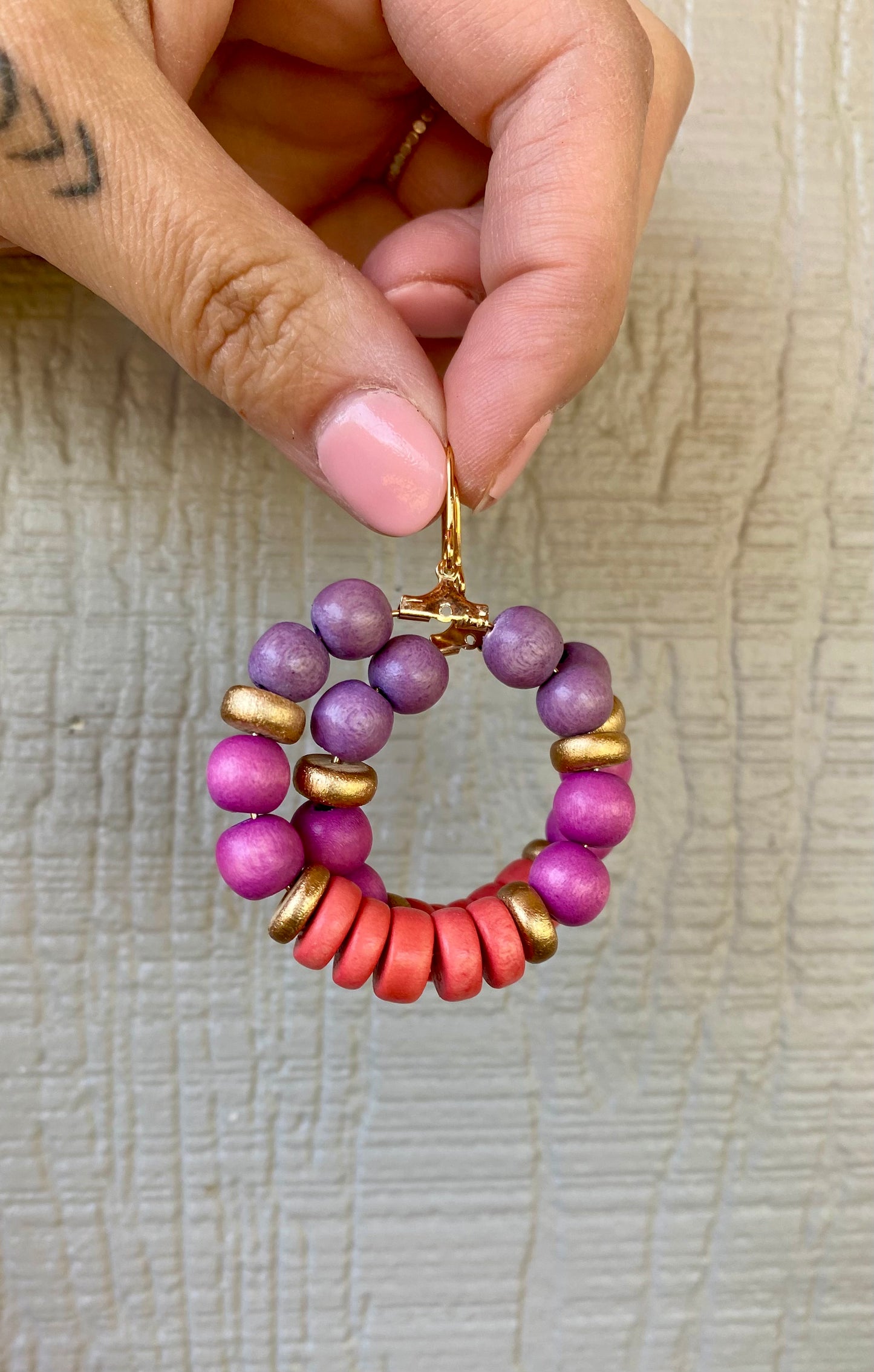 Purple + Coral Earrings