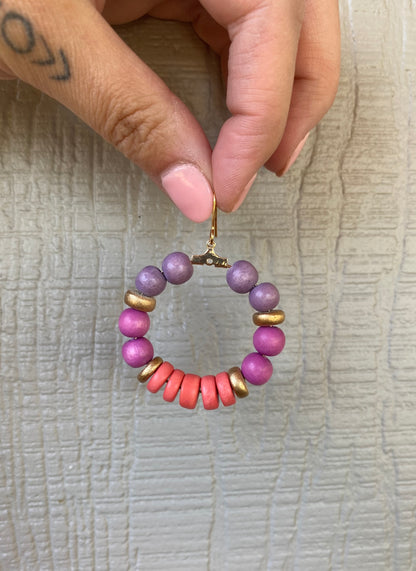 Purple + Coral Earrings