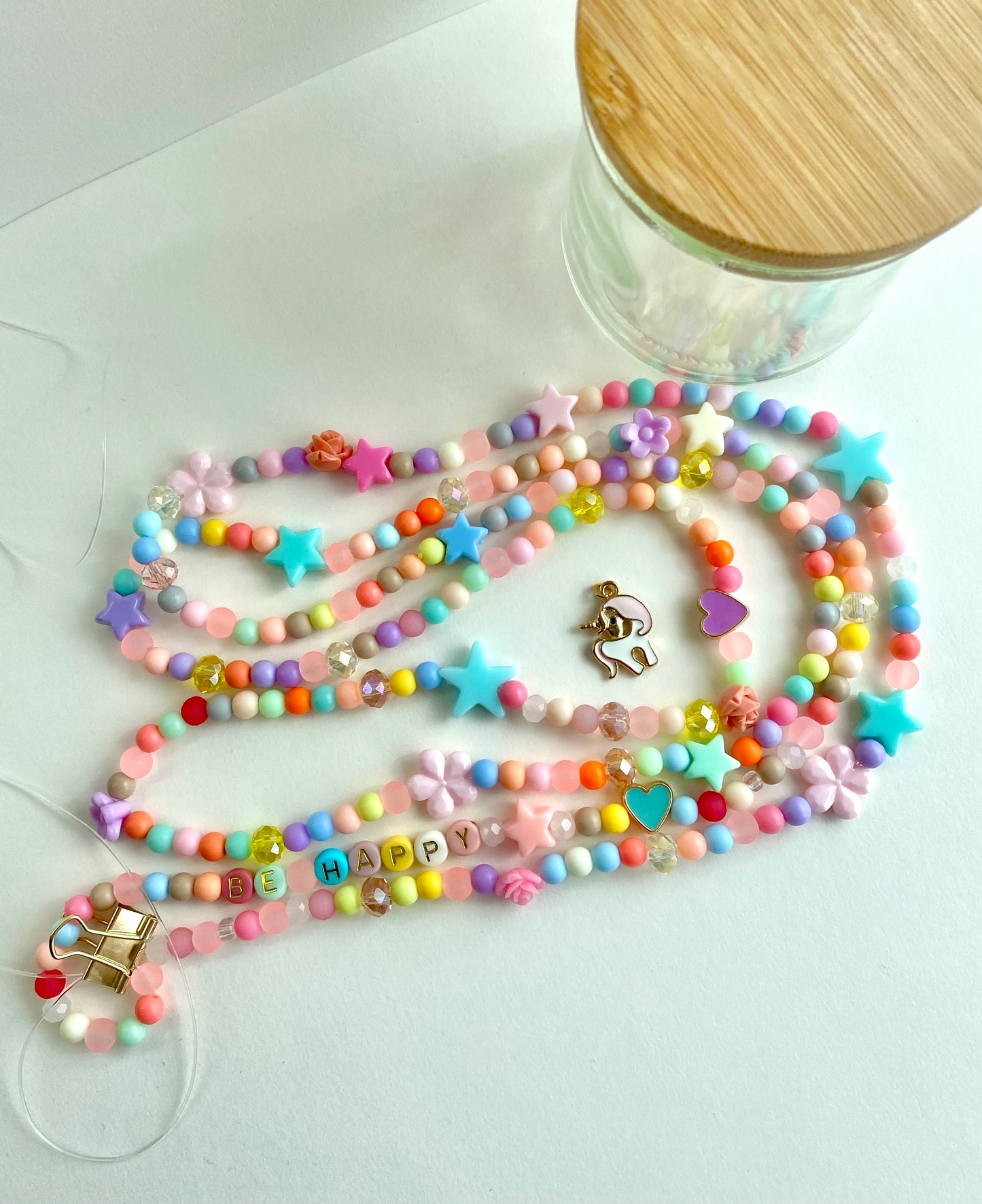 “Be Happy” DIY Bracelet Kit (approximately 8 child sized bracelets)