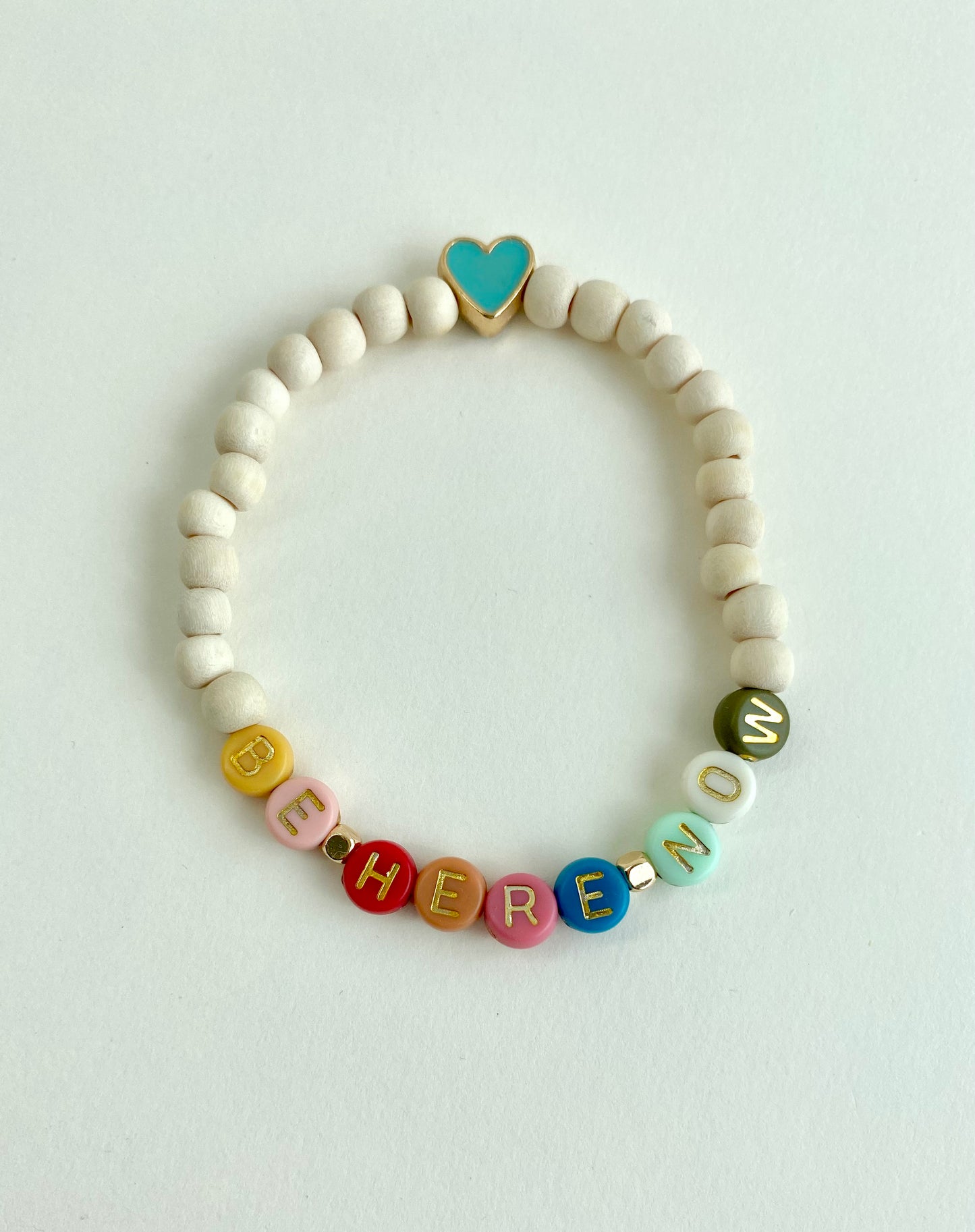 Mantra Sayings With Heart Enamel Bead