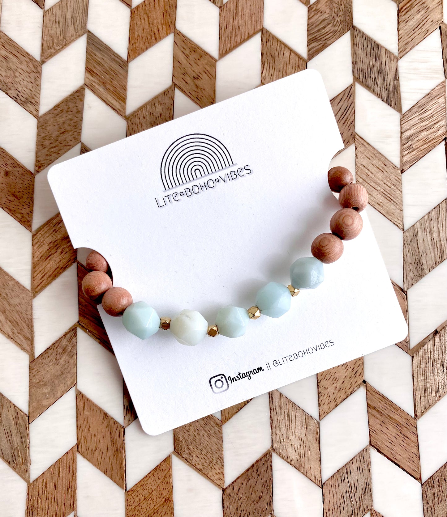 Amazonite with Rosewood Bracelet