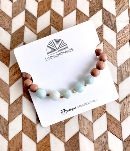 Amazonite with Rosewood Bracelet