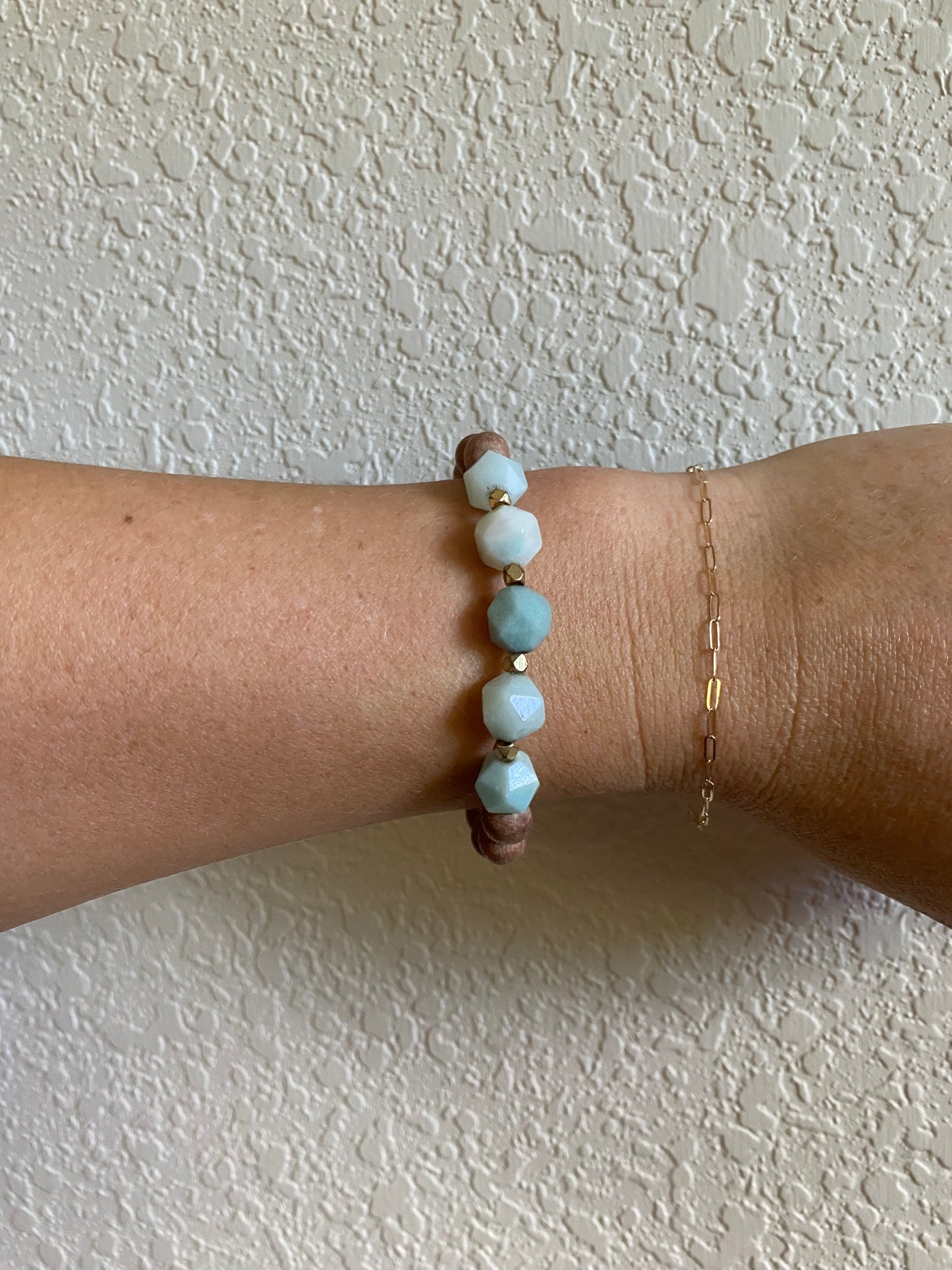 Amazonite with Rosewood Bracelet